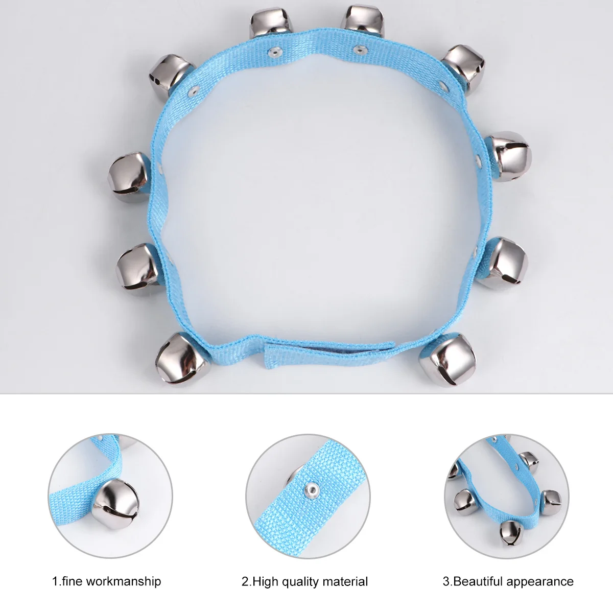 1Pcs Tape Waist Bell Durable Smooth Surface Kids Early Education Dance Wrist Percussion Instrument Waist Bell