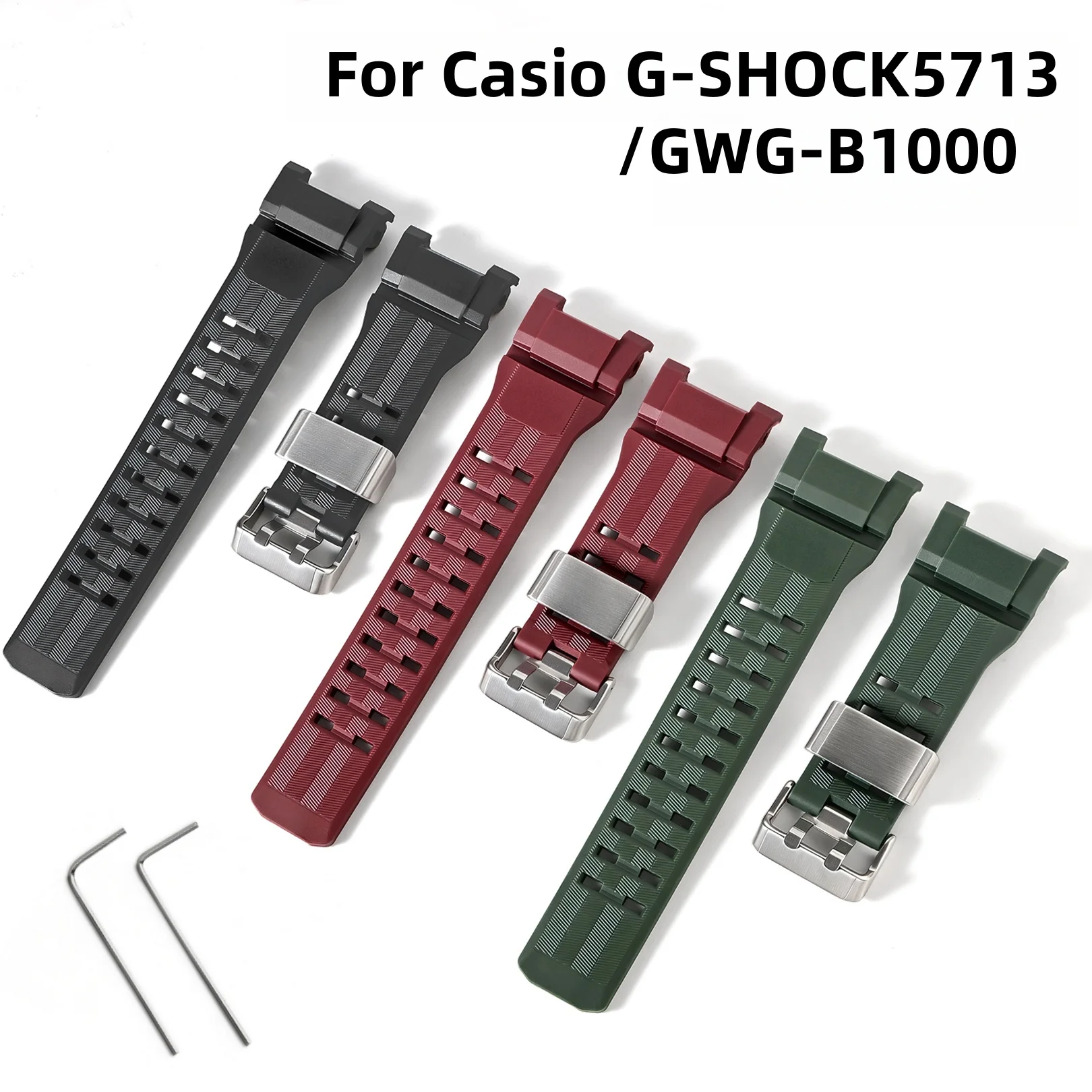 

Для Casio G-SHOCK5713/GWG-B1000 силиконовый ремешок для часов Notch, стальное кольцо, полимерный ремешок, аксессуары для часов, новый браслет