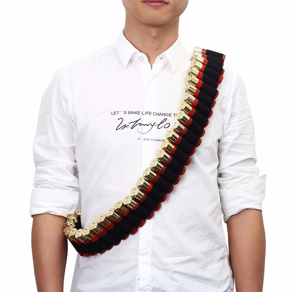 27/30/50 Rounds Shotgun Bandolier Belt Adjustable Tactical Shotgun Shell Carrier Ammo Pouch Holder 12 Gauge Hunting Accessories