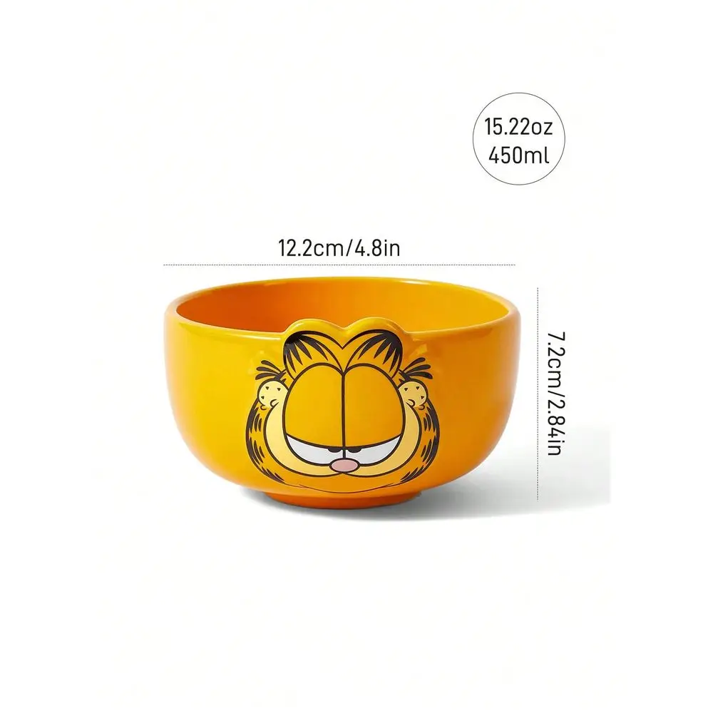 

1 Piece Bowl Diameter 4.8in 12.2cm Cute Cartoon Character Pattern Grain Bowl, 15.22oz 450ml Deep Soup Bowl, Ceramic Dessert Bow