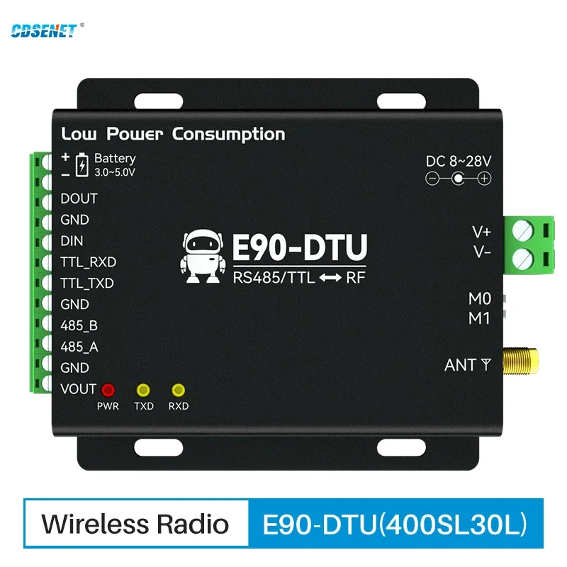 

433MHz Lora Wireless RS485 TTL to RF Digital Transmission Radio Modbus CDSENET E90-DTU(400SL30L) Low Power 30dbm 10KM Watchdog