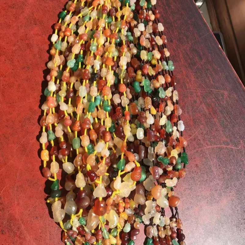 Alashan Gobi Rough Stone Agate Color Gourd Necklace Accessories