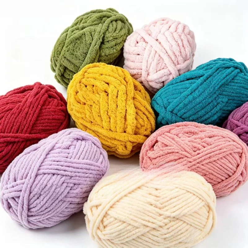 P5 Premium Soft Chenille Knitting Yarn, Buy one Get random color one Free, Special Gift for Handmade & Crochet Lovers