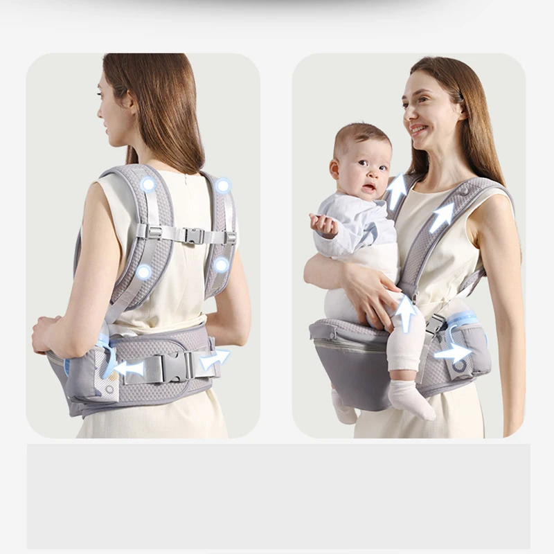 2025 New Style Newborn Ergonomic Baby Carrier Backpack Infant Baby Hipseat Carrier Front Facing Ergonomic Kangaroo Baby Wrap Sli