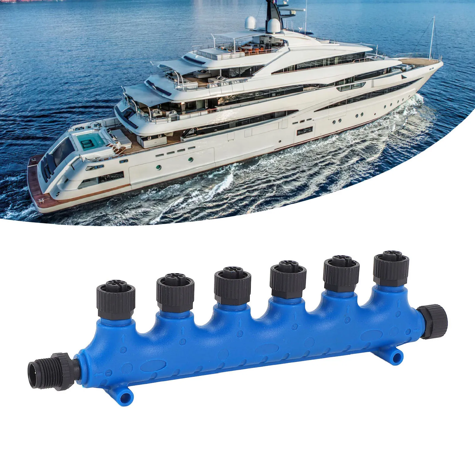 

Multiport Tee Connector Backbone Cable Terminator Heat Proof 6 Port 22AWG 5 Pin IP67 Water Resistant for Marine for NMEA2000