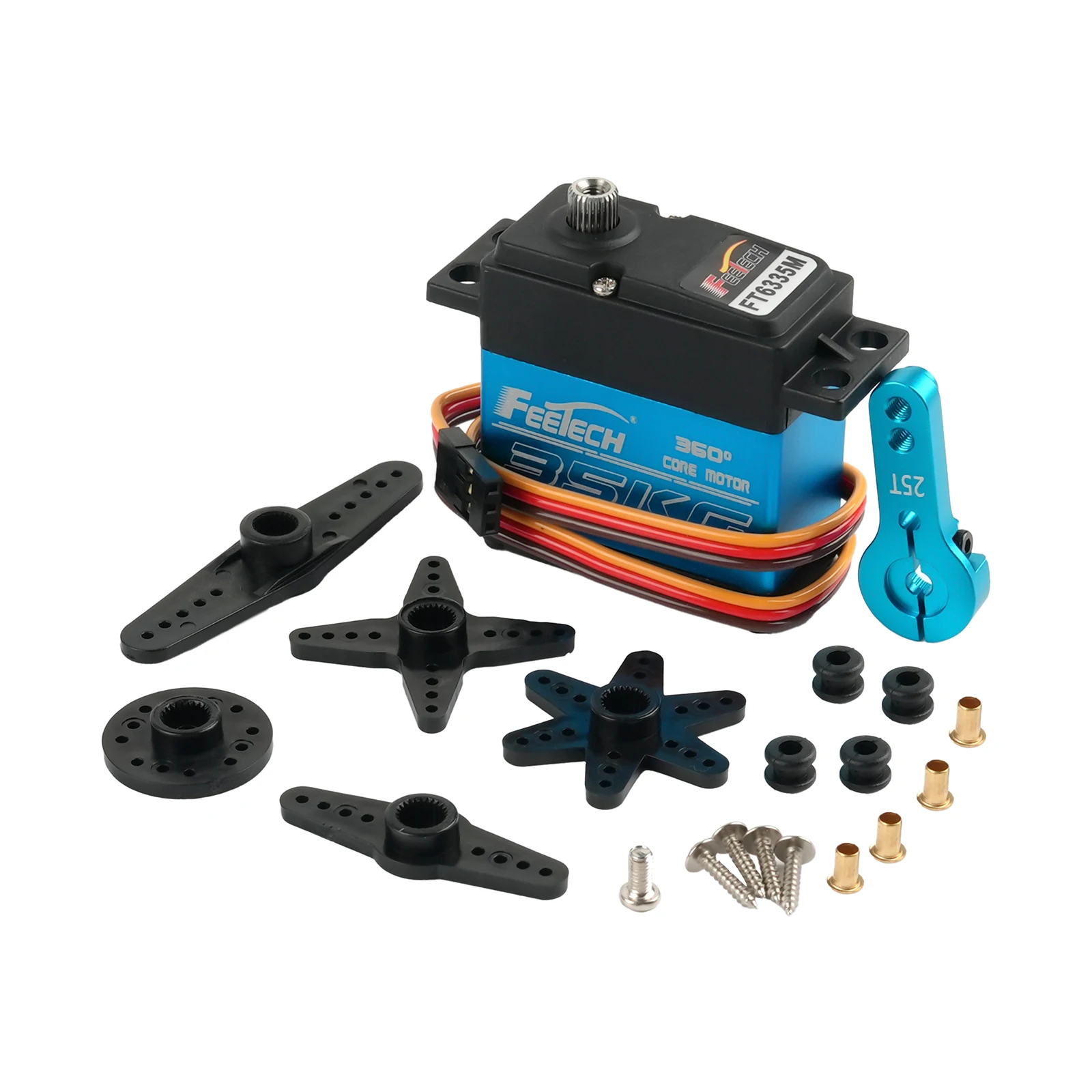 Feetech FT6335M 7,4 V 35kg.cm Servo Digital Servo codificado magnético de 360 grados con brazo de Metal 25T para Robot RC coche oruga avión