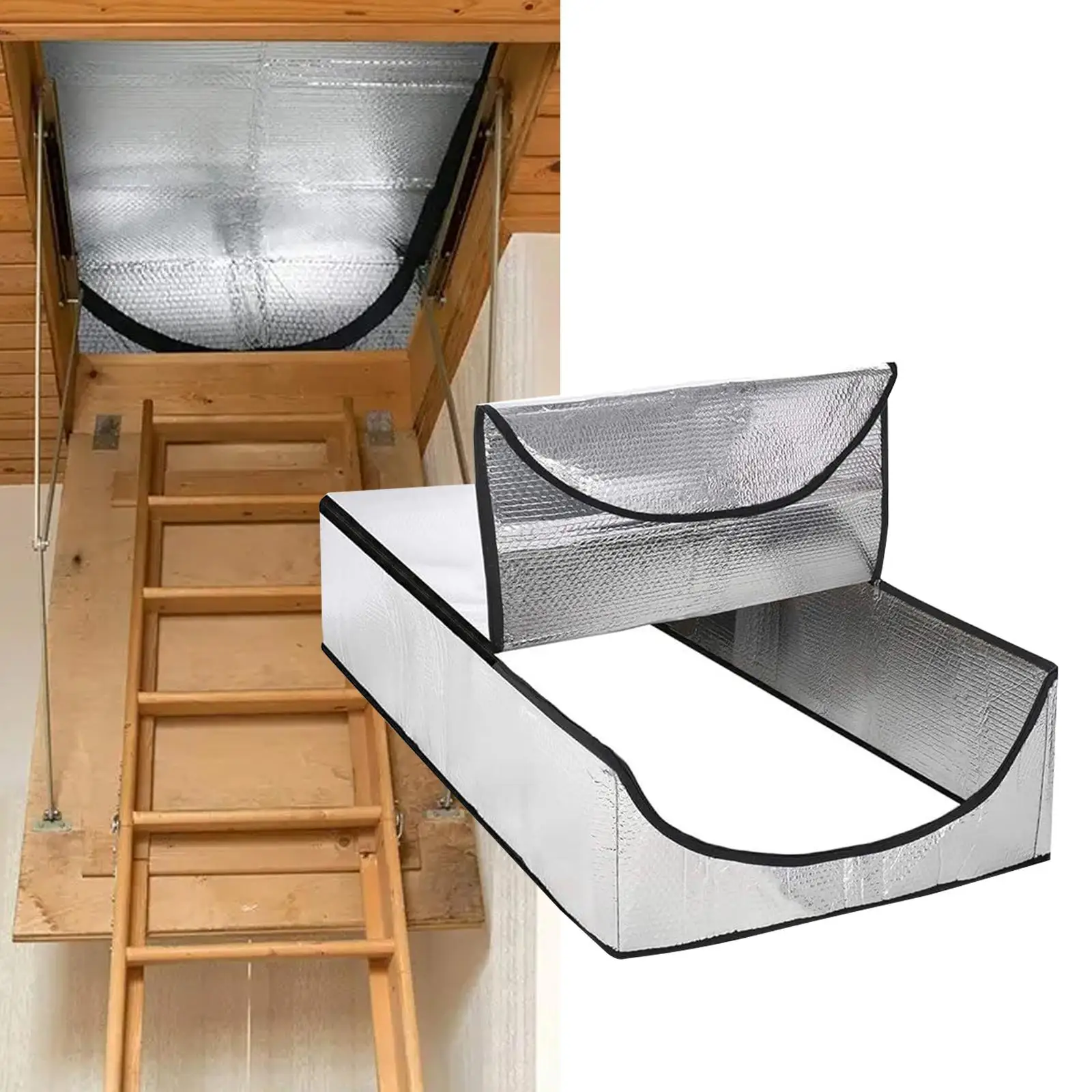 Attic Door Insulation Cover Aluminum Film Ladder Insulation Cover Stairway Insulation Cover for Decor Pull Down Stair Ladder