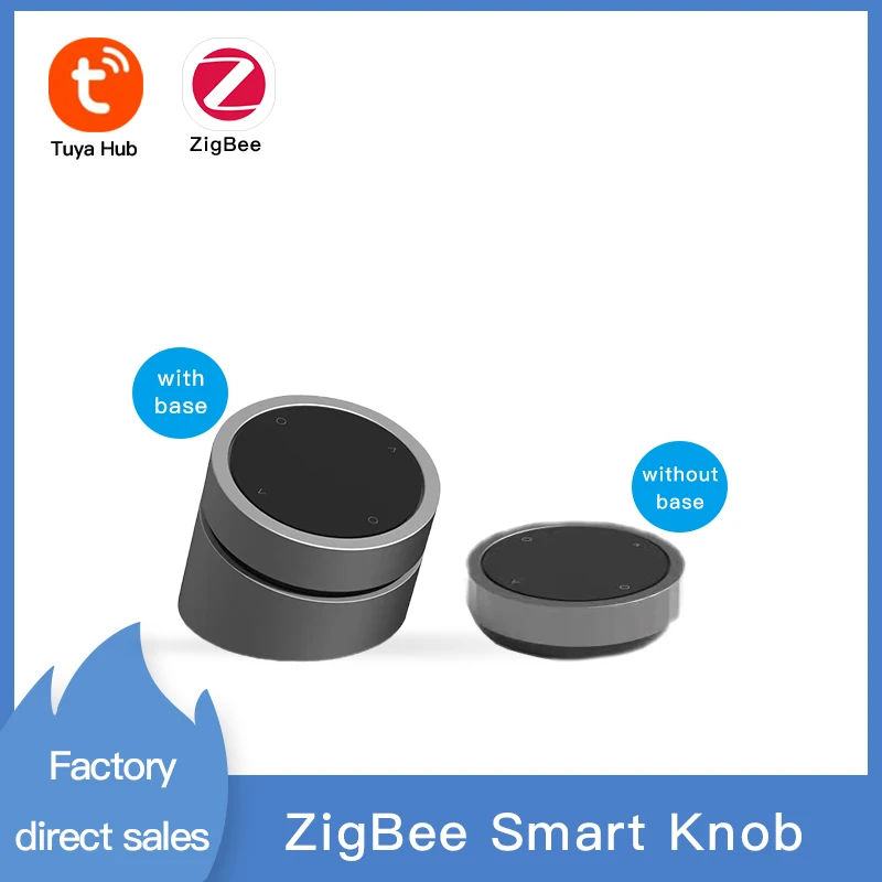 Tuya ZigBee3.0 Smart Knob Switch Wireless Scene Switch Button Controller Battery Powered DIY Home Automation Scenario Smart Life