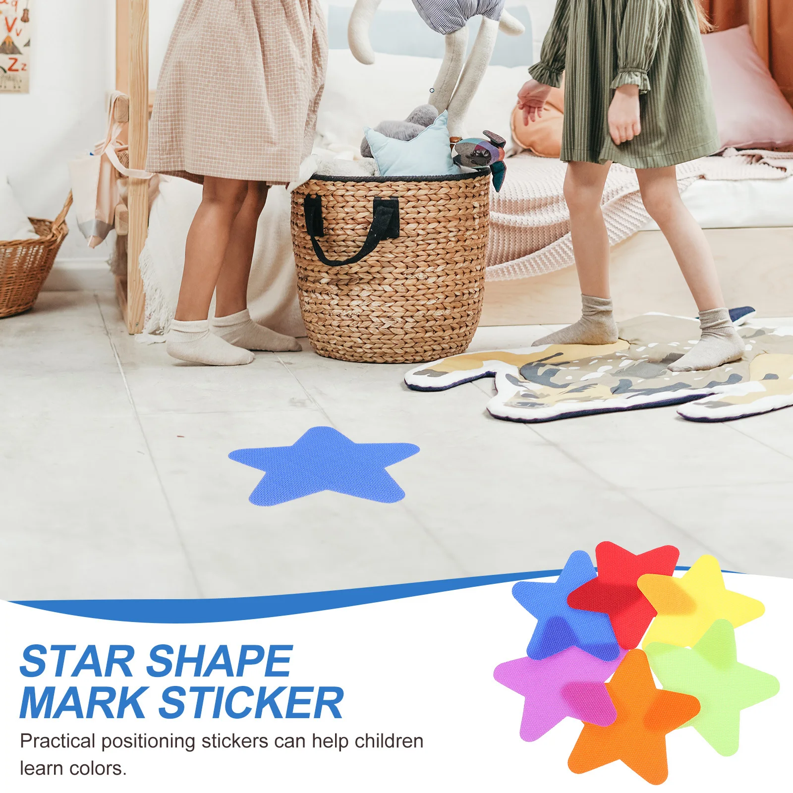 

30Pcs Star Carpet Mark Stickers Colorful Spot Markers Classroom Sitting Educational Puzzle Floor Dots Color Carpet Mark Sticker