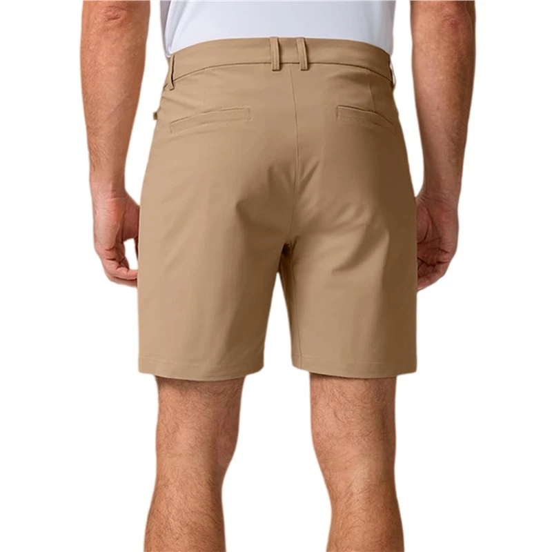 Men's Solid Color Moisture Wicking Stretch Casual Golf Shorts With Pockets Khaki S