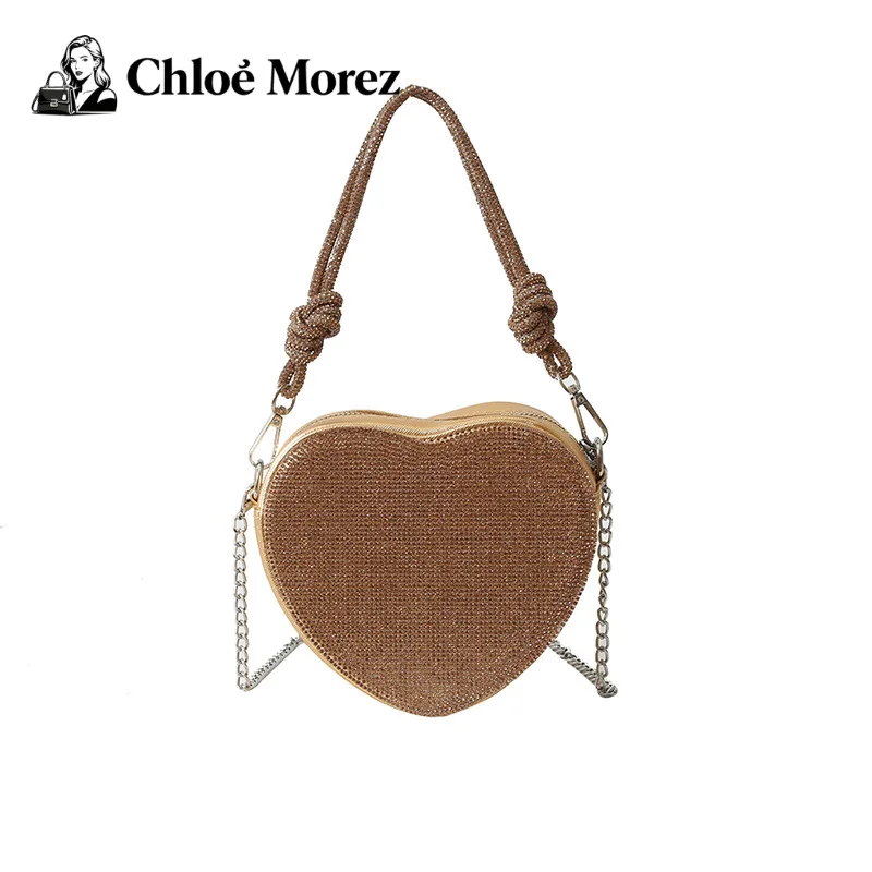 

Love Bag Rhinestone Internet Celebrity Women Shoulder Crossbody Dinner Handbag Pu