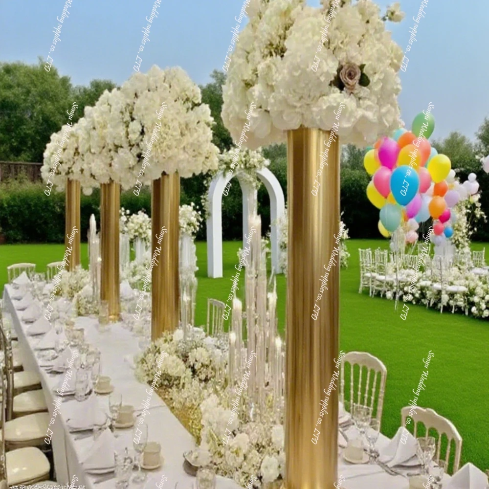 

10 шт. (20 см до 120 см) 40 серебряных/золотых металлических высоких колонных ваз с цветочным рисунком, подставки для свадебных ваз, центральные детали для свадебной вечеринки D