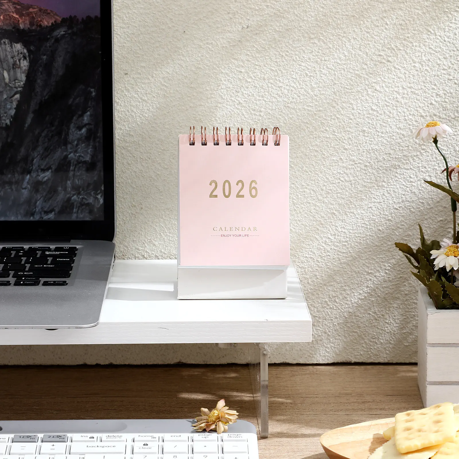 

Small Tabletop Calendar 2026 Mini Desk Calendar Flip Style Monthly Planner for Office Home Management