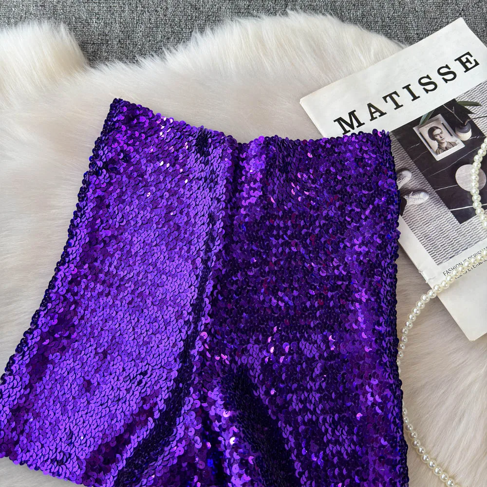 Shinny Sequins Short Pants Women Hot Summer High Waisted Female Booty Shorts Sexy Girl Streetwear Y2k Short Pants Dropshipping