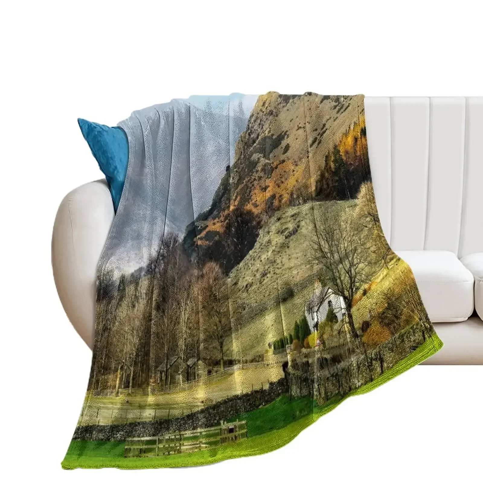 Misty Blencathra, Lake District Throw Blanket Cute Multi-Purpose Picnic warm for winter Blankets