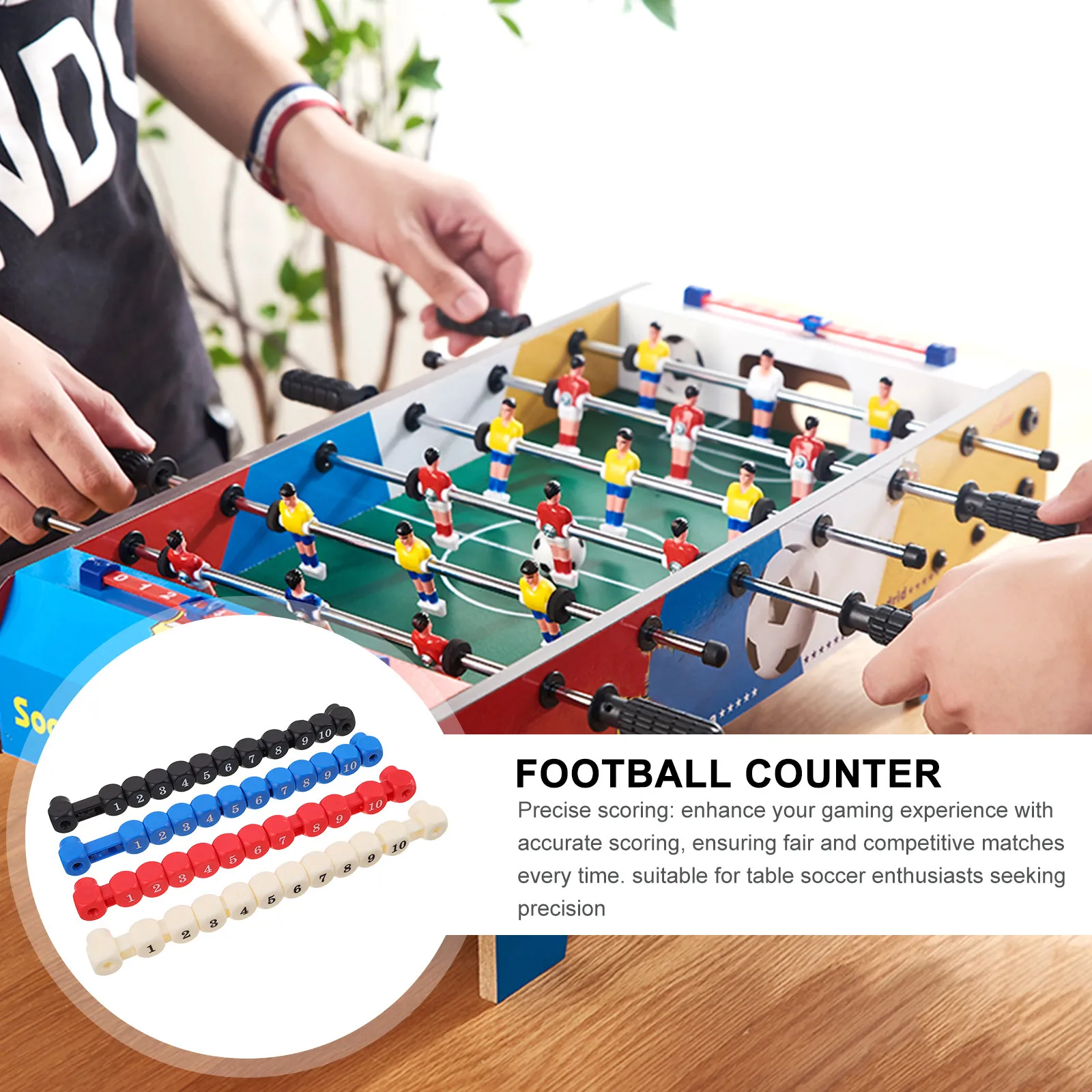 

4Pcs Table Football Score Counter Foosball Scoring Unit Lightweight Easy Install Precise Scorekeeping Device for Table Soccer
