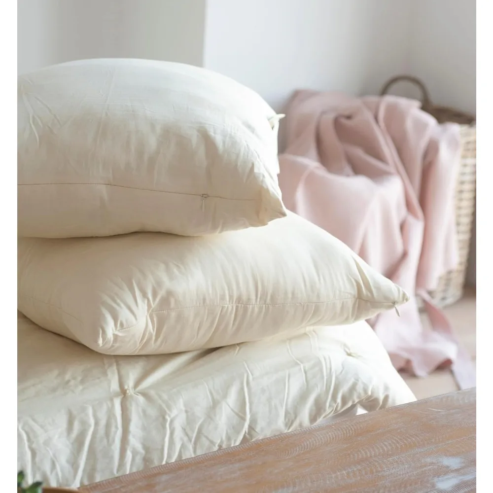 

100% Organic Cotton Sleep Pillow with Organic Sateen Outer Case | 20x26 - Standard Medium Pillow