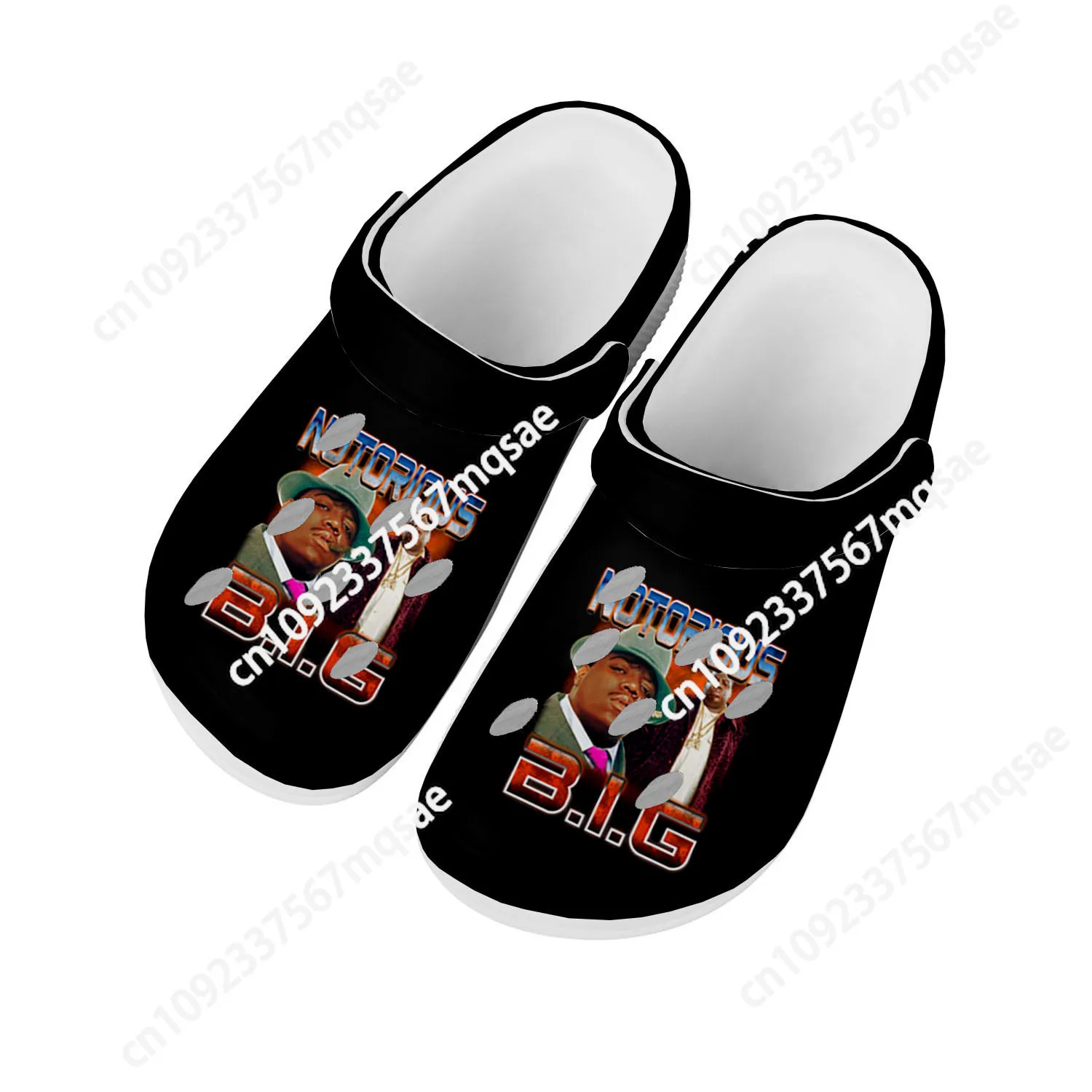 

The Notorious B.I.G Rapper Trends Home Clogs Custom Water Shoes Mens Womens Teenager Shoes Clog Breathable Beach Hole Slippers