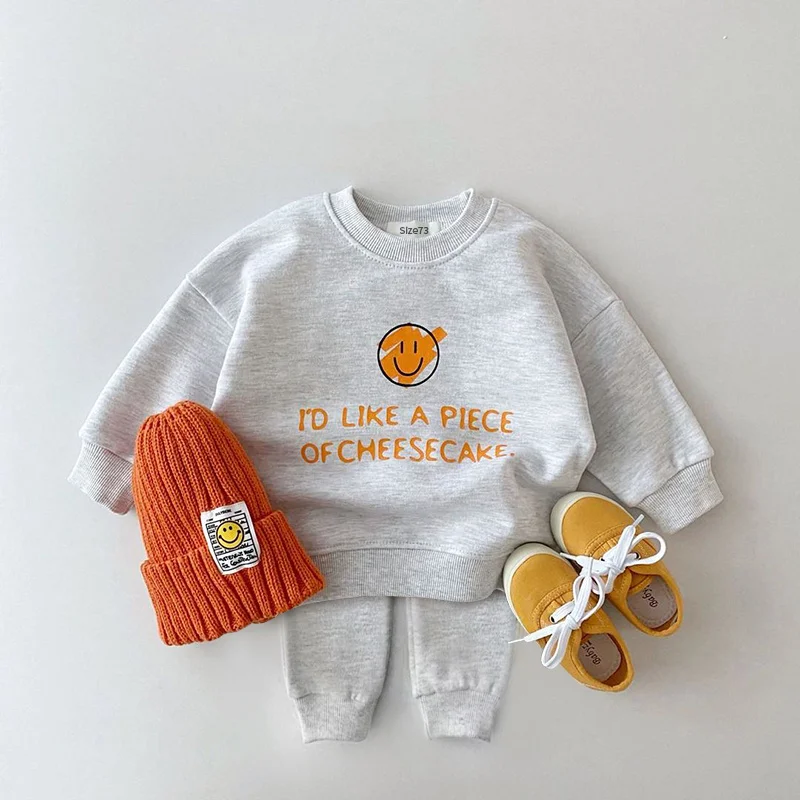 

Autumn Korea Baby Boy Girl Clothes Set Newborn Infant Outfits Long Sleeve Children Casual Sweatshirt + Harem Pants Clothing