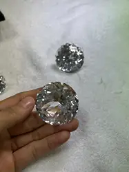 New sapphire round 30mm white corundum faceted cutting hardness 9 shop ornaments shining and moving