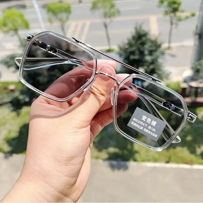 2024 New Intelligent Photochromic Sunglasses Professional Day Night Driver Sunglasses UV400 Retro Luxury Design Glasses Vintage