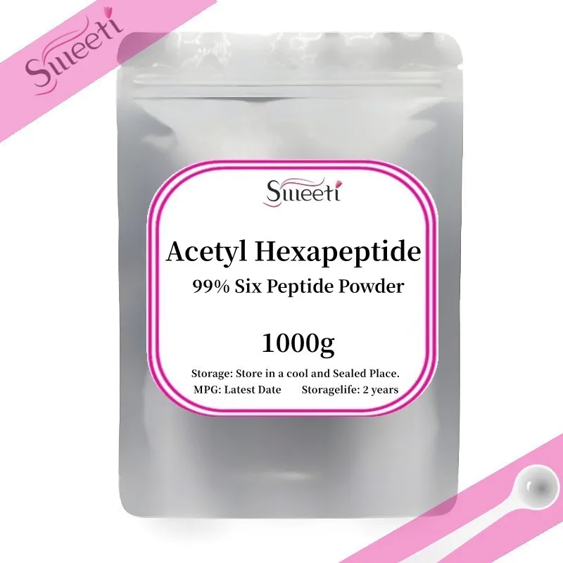 Free Shipping 50g-1000g Acetyl Hexapeptide Cosmetic Grade 99% Six Peptide Powder Anti Aging Ageless Make Your Own Solution