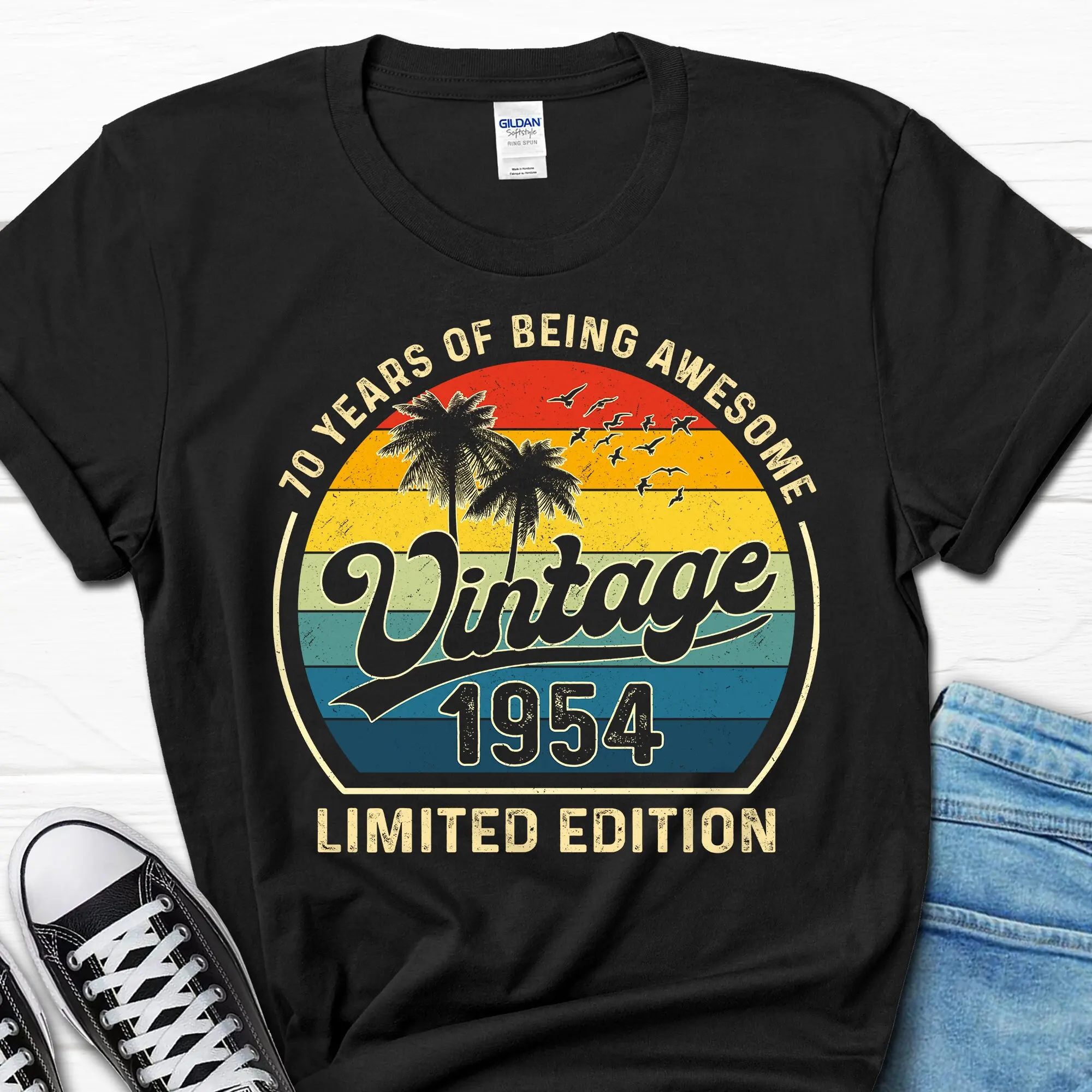 

70th Birthday 70 Years Men s T Shirt Awesome Bday B day s Turning for him and her