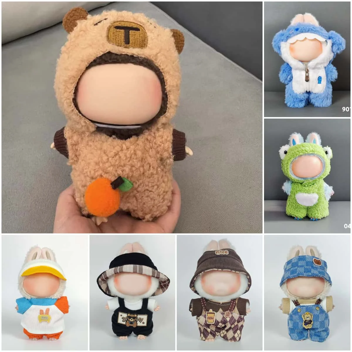 

15-17cm Mini Plush Doll'S Clothes Outfit Accessories for Korea Kpop Exo Idol V1 V2 Overalls Set Clothing