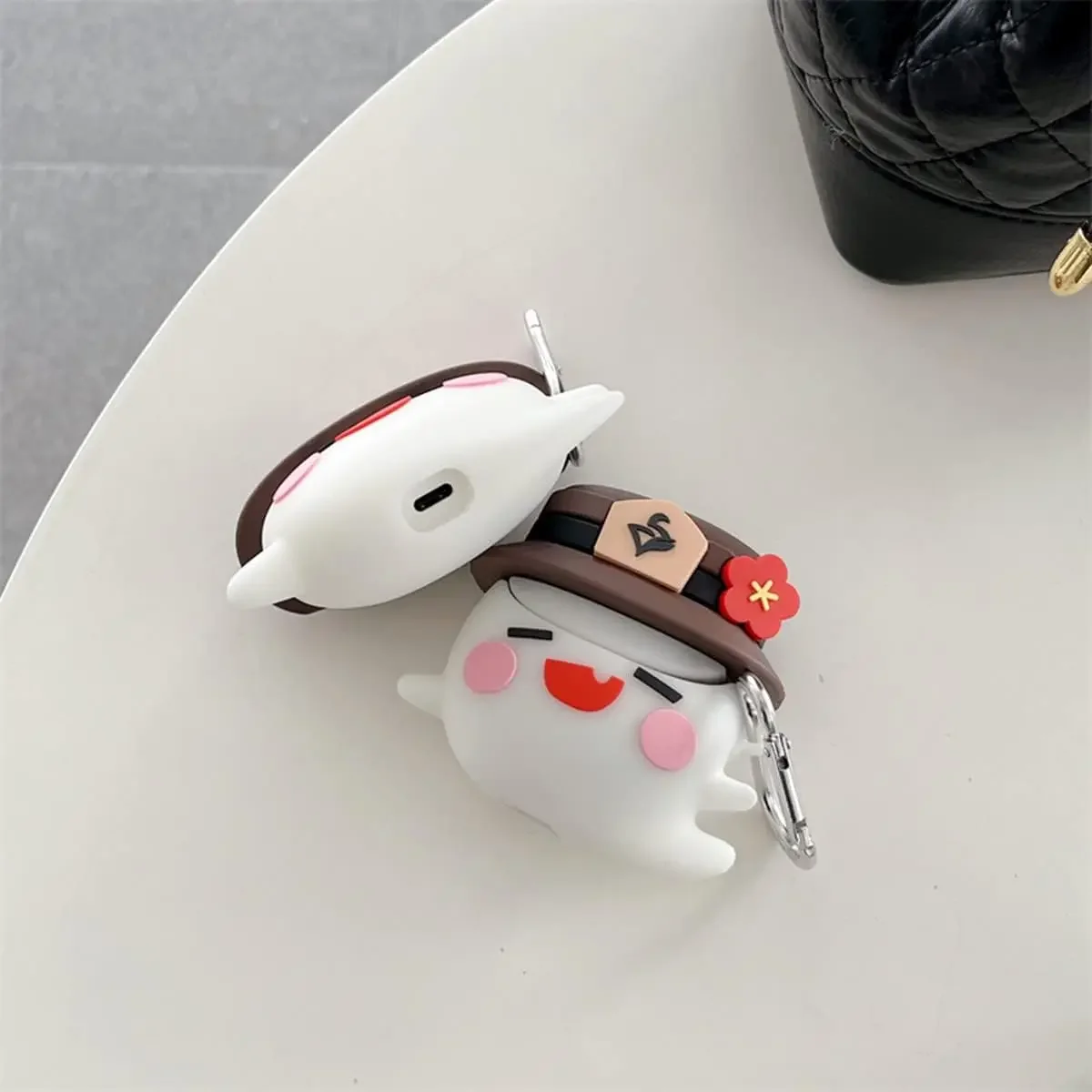 Headphone Case for 2024 New Huawei Freebuds 6i,Cute Cartoon Funny Kawaii Ghost Design Silicone Ear Buds Case with Keychain