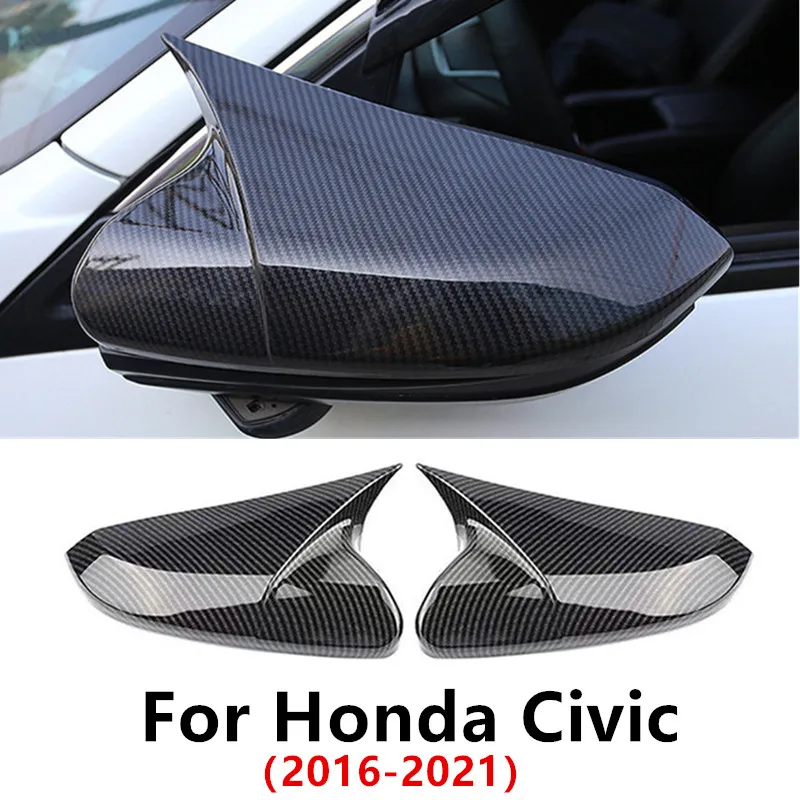 

Car Mirror Decorative Cover Case Trim Shell Housing carbon fiber For Honda Civic 10th 2016-2021 Auto Accessories