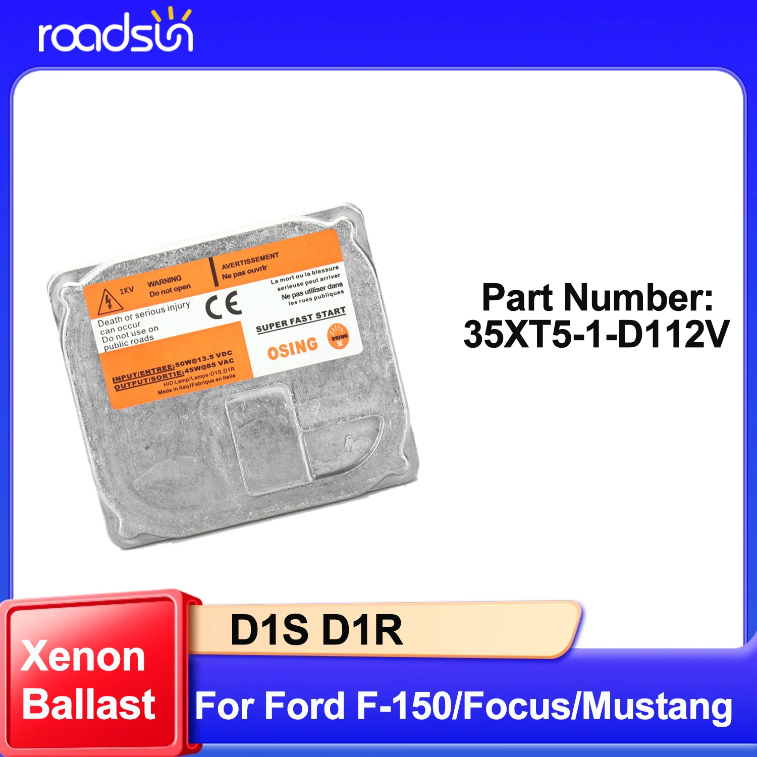 D1S Xenon Lamp Bulb Car Xenon HID Headlight Ballast 45XT5 D1S D1R 45W 35XT5-1-D1/12V For Ford F-150 Focus Flex Mustang Edge