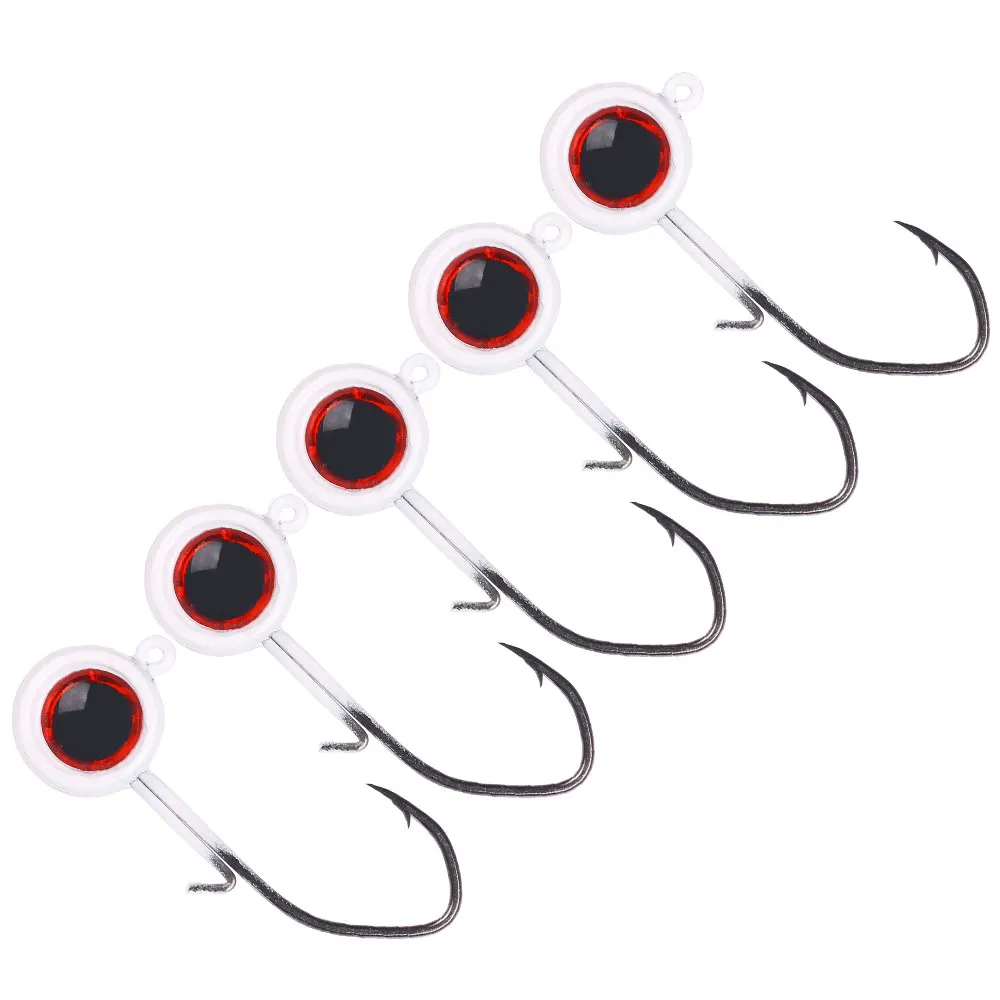 5 Stück/Beutel Big Eyes JigHead Haken 3,5g 1,7g 0,8g Swimbait Jigkopf mit 3D-Augen für Crappie, Barsch, Zander, Panfisch – Detail 5