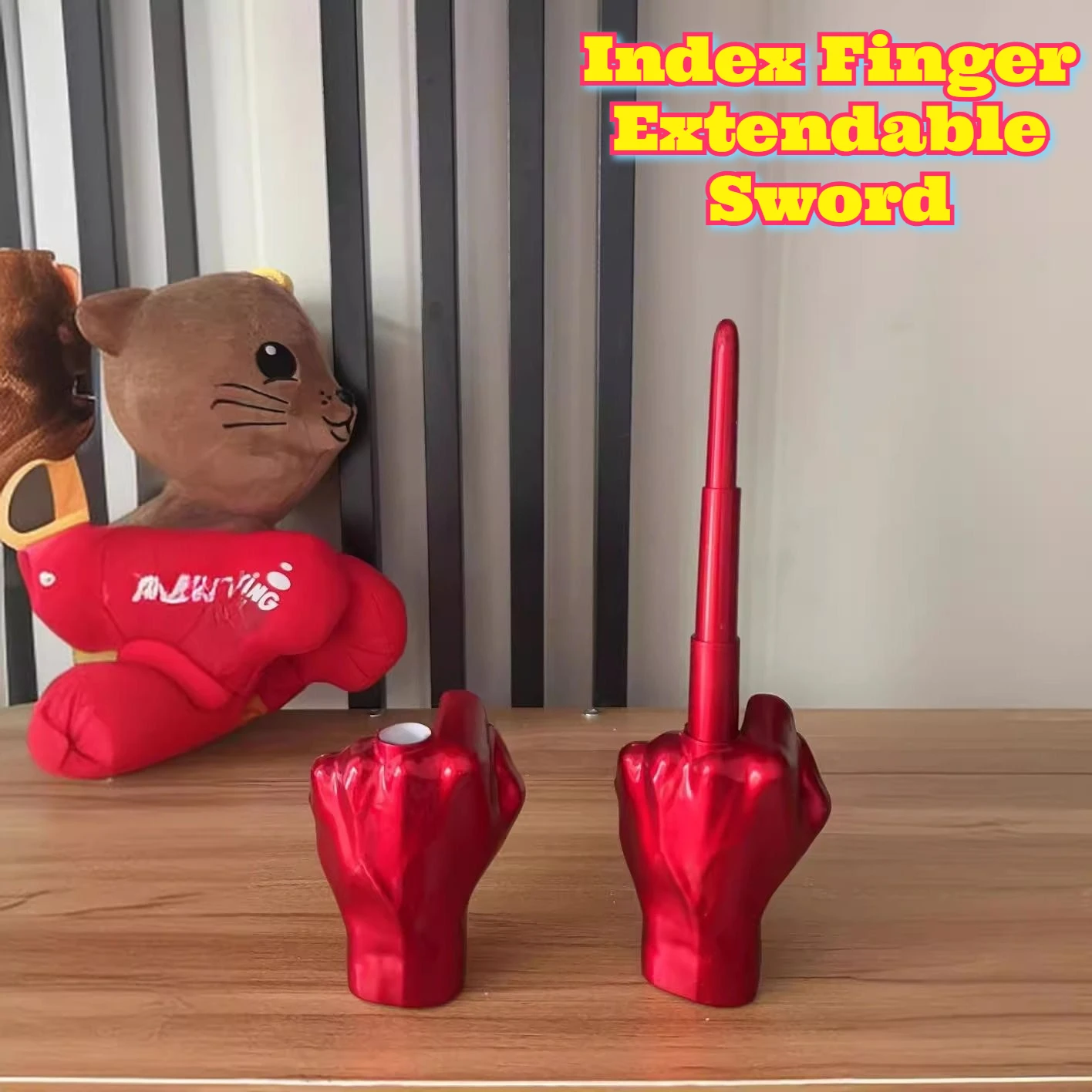 توهج الظلام للتمديد الاصبع الوسطى المزحة لعبة مضحك الملاكمة قبضة الجدة الكمامة هدية الكبار الأصدقاء نكتة حفلة متعة الإجهاد الإغاثة #1