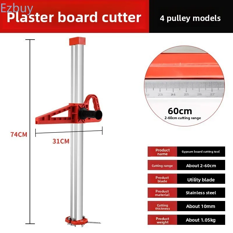 Manual Gypsum Board Cutting Tool Hand Push Drywall Cutting Artifact Tool Stainless Steel Woodworking Cutting Board Tools