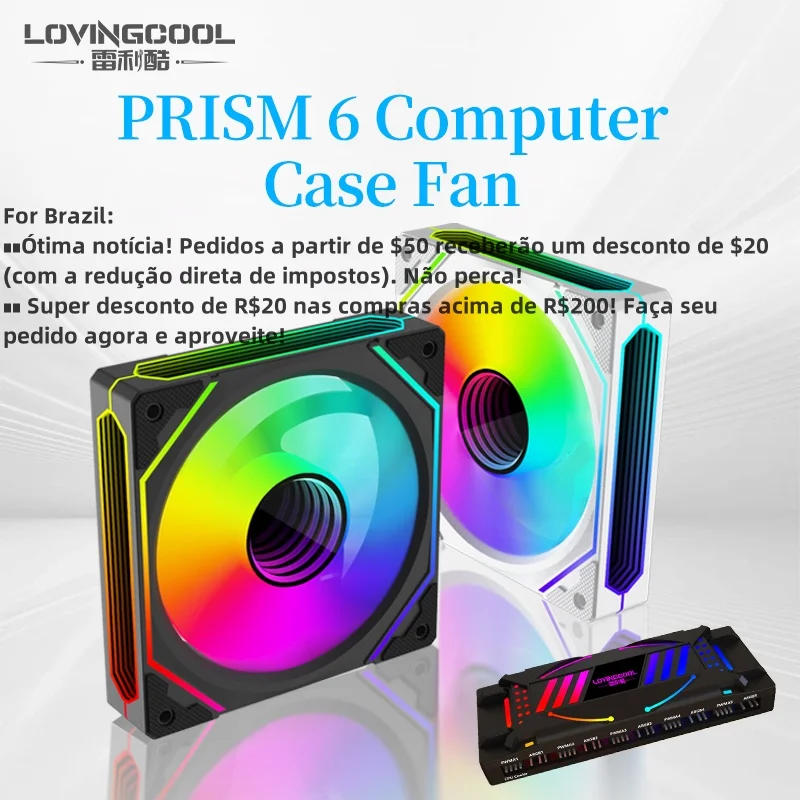 LOVING COOL Computer Case Fan Reverse Ventoinha PC 120mm Rgb Fan Cooler 4pin PWM CPU Cooling Fan 3pin5v Argb 12cm Ventilador