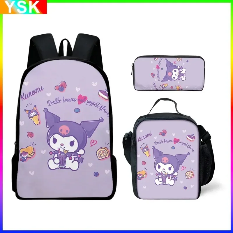 Backpack Kuromi Backpack PencilBag Student Primary and Middle kawaii Cartoon SchoolBag Mochila Birthday Gift For Girls Kids Boys