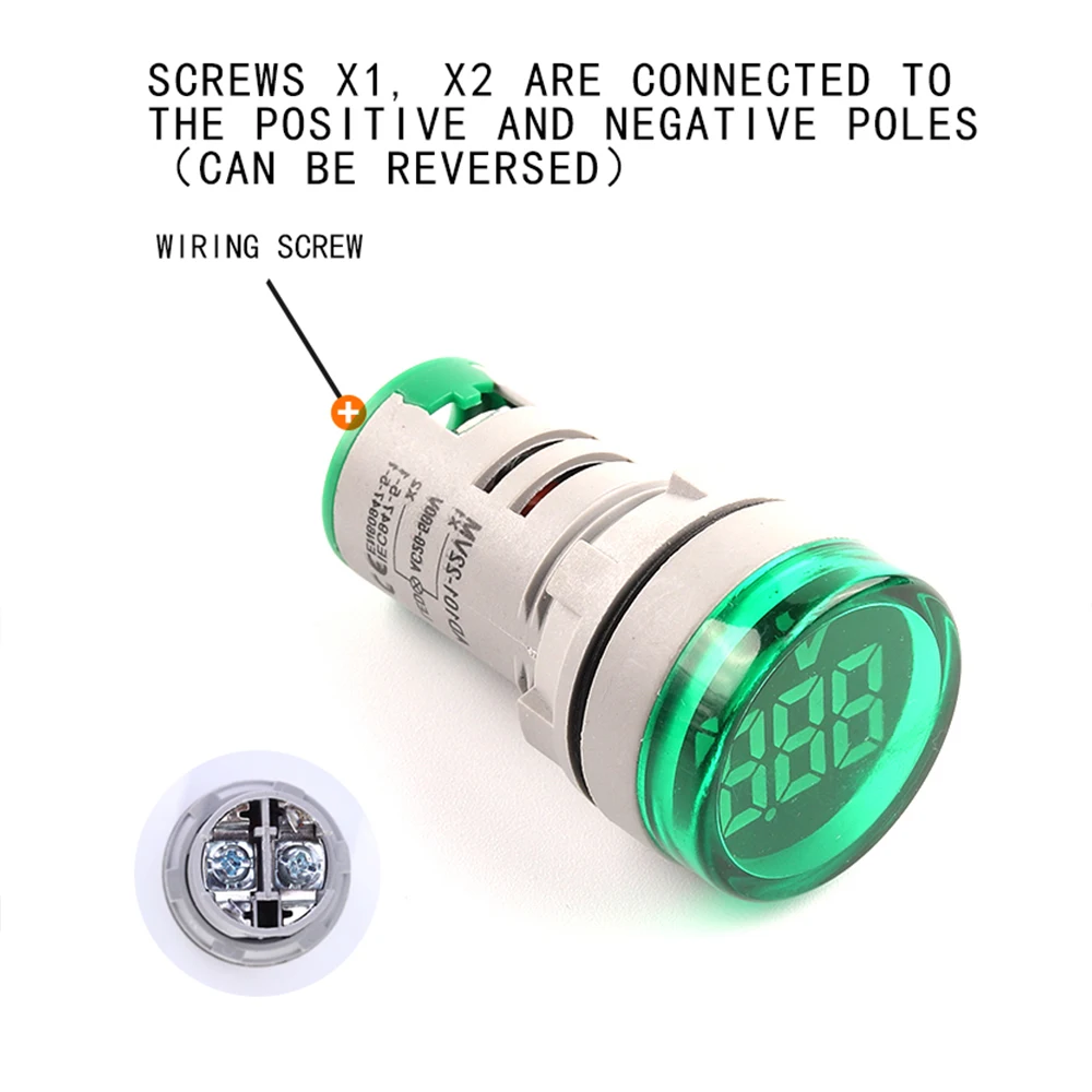 DIY GO-Mini Voltmètre Numérique Rond de 22mm, Testeur de Tension DC 5V-60V, Moniteur, Indicateur LED, Petit Affichage