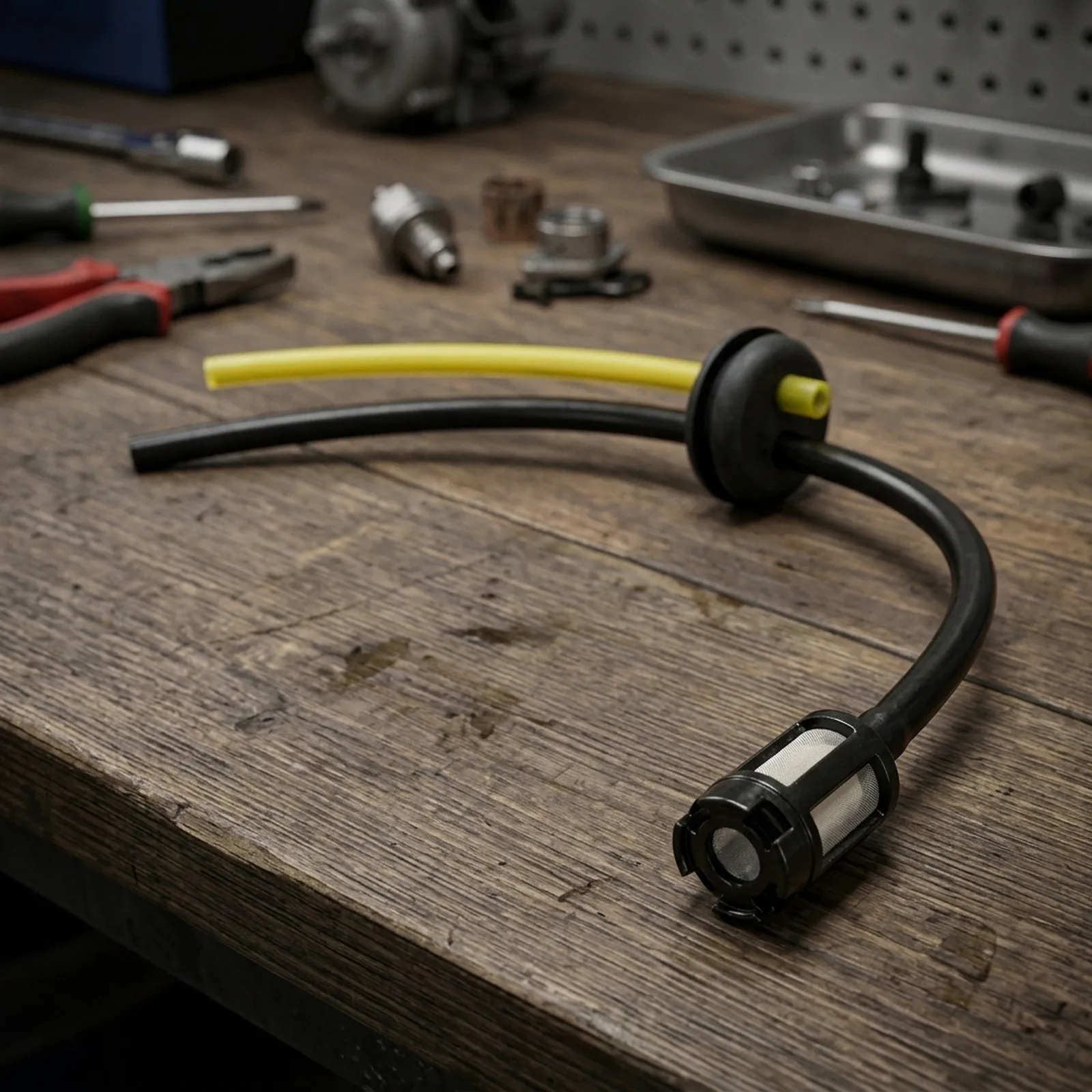 Fuel Hose with Tank Filter and Grommet for Petrol Systems Designed for Use in Generators Pressure Washers and Garden