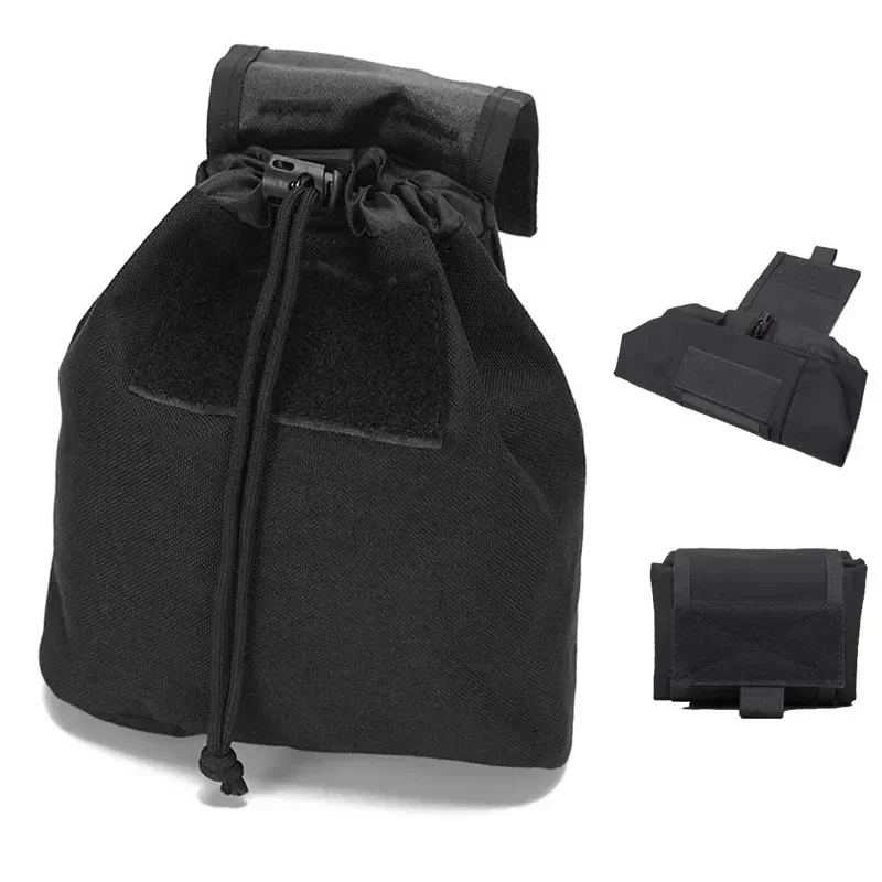 Folding Tactical Recovery Mag Molle Dump Drop Pouch Waist Bag Drawstring Magazine Pouch Storage Bag Airsoft Hunting Accessories