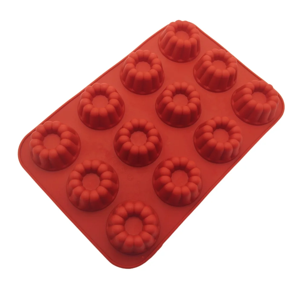 

Hot Salling 12 Hole Flower Shape Silicone Cake Mold DIY Chocolate Mousse Handmade Mold Pumpkin Jelly Pudding Mould Baking Tools