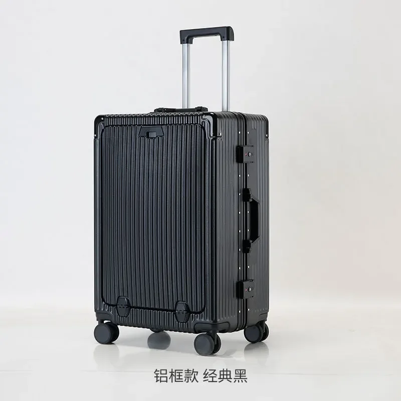 

Multifunctional Front Opening Lid Carrier 20 24 Inch Male Business Travel Suitcase TSA Lock Aluminium Frame Trolley Case