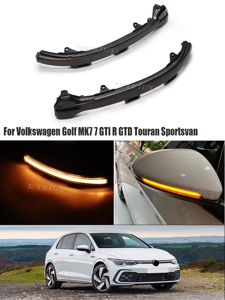 Dla VW Golf 7 MK7 7.5 GTI R Sportsvan Touran L II LED Dynamiczny Kierunkowskaz Boczny Wskaźnik Sygnału Wyprzedzenia w Lusterku — 2