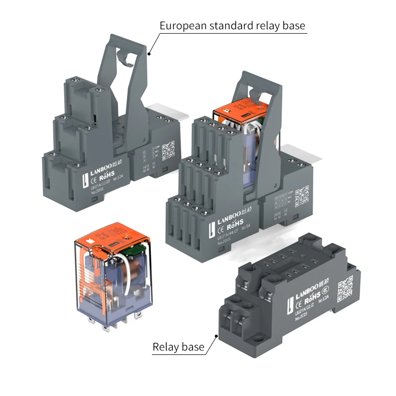 WINDOO Small Intermediate Electromagnetic Relay F18 HH54 MY AC DC 12 24 220V  Big 8 Feet Transparent