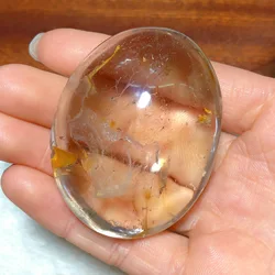Natural Crystals Clear Smokey Quartz Palm Flashy Rainbow Stone Reiki Home Decorations Mineral Energy Gift