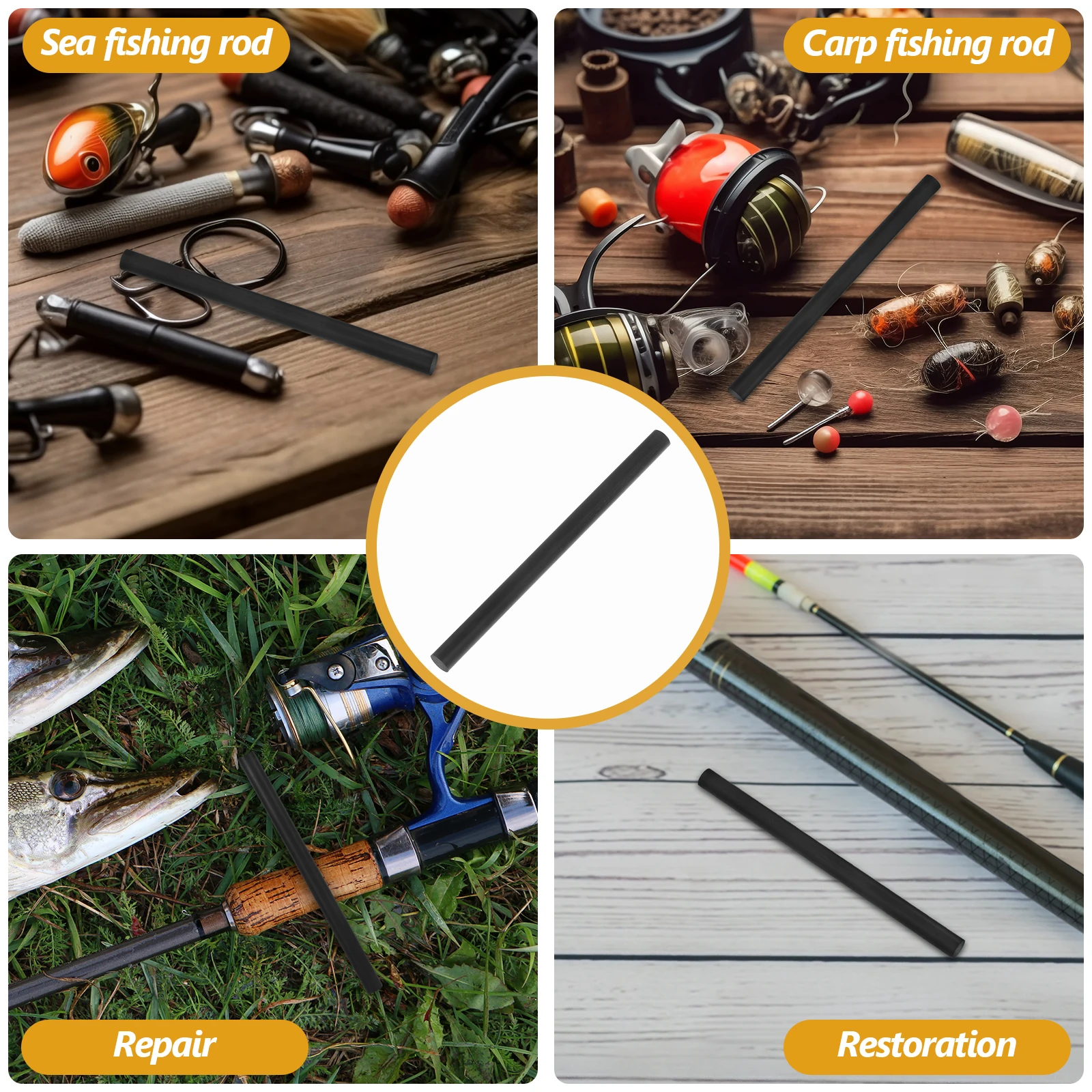 

Fishing Rod Repair Inserts Tip Replacement Carbon Fiber Pole Kit Parts Fibre Tips Stick