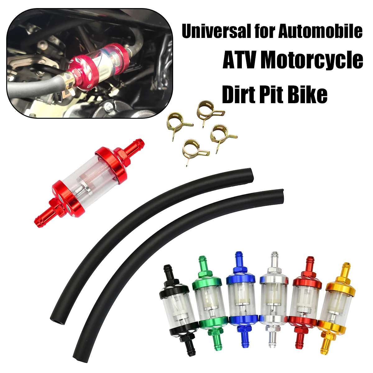 

Universal Motorcycle Fuel Filter 8mm Engine Inline Carb CNC Gasoline Fuel Gas Filter Motor Oil Filters Off Road ATV Accessories