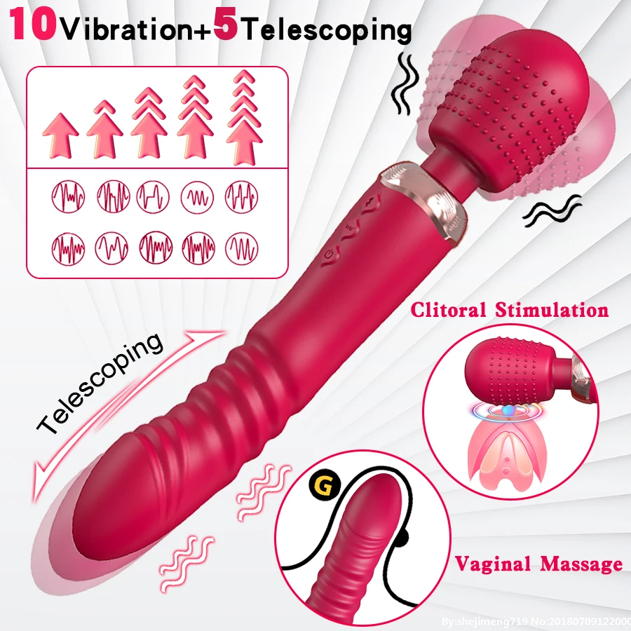 Powerful 3 motors fast Thrusting and Dildos Vibrator silicone large size Wand G-Spot Massager Sex Toy For Couple  Stimulator