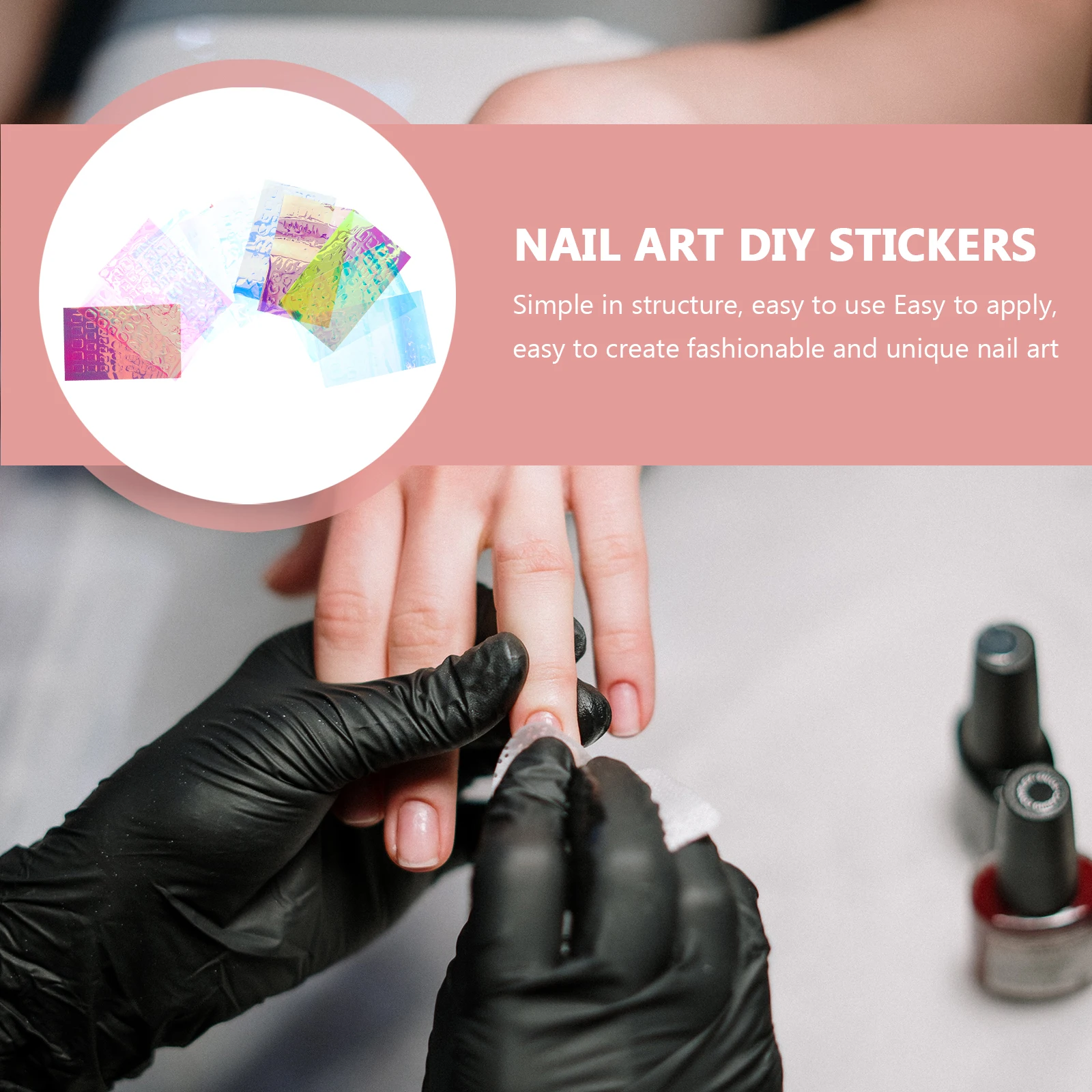 

11 Sheets Ice Cube Glass Paper Nail Stickers Long-Lasting Self-Adhesive Manicure DIY Decals Unique Colorful Nail Decoration