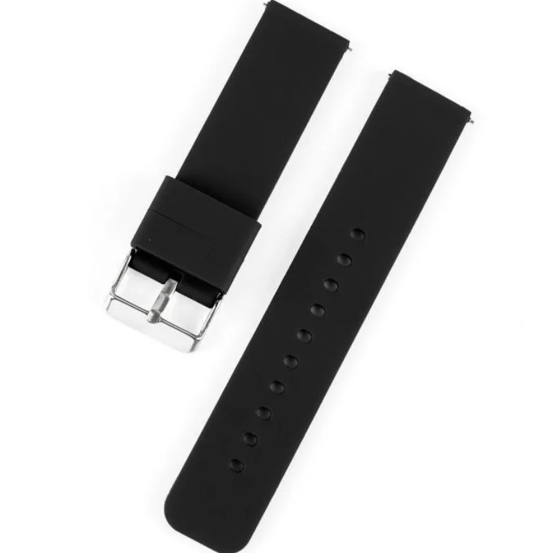 18mm 19mm 20mm 21mm 22mm Quick Release Silikon Uhrenarmband Silber Schwarz Pin Uhr Schnalle Armband für Universal Uhr Armband