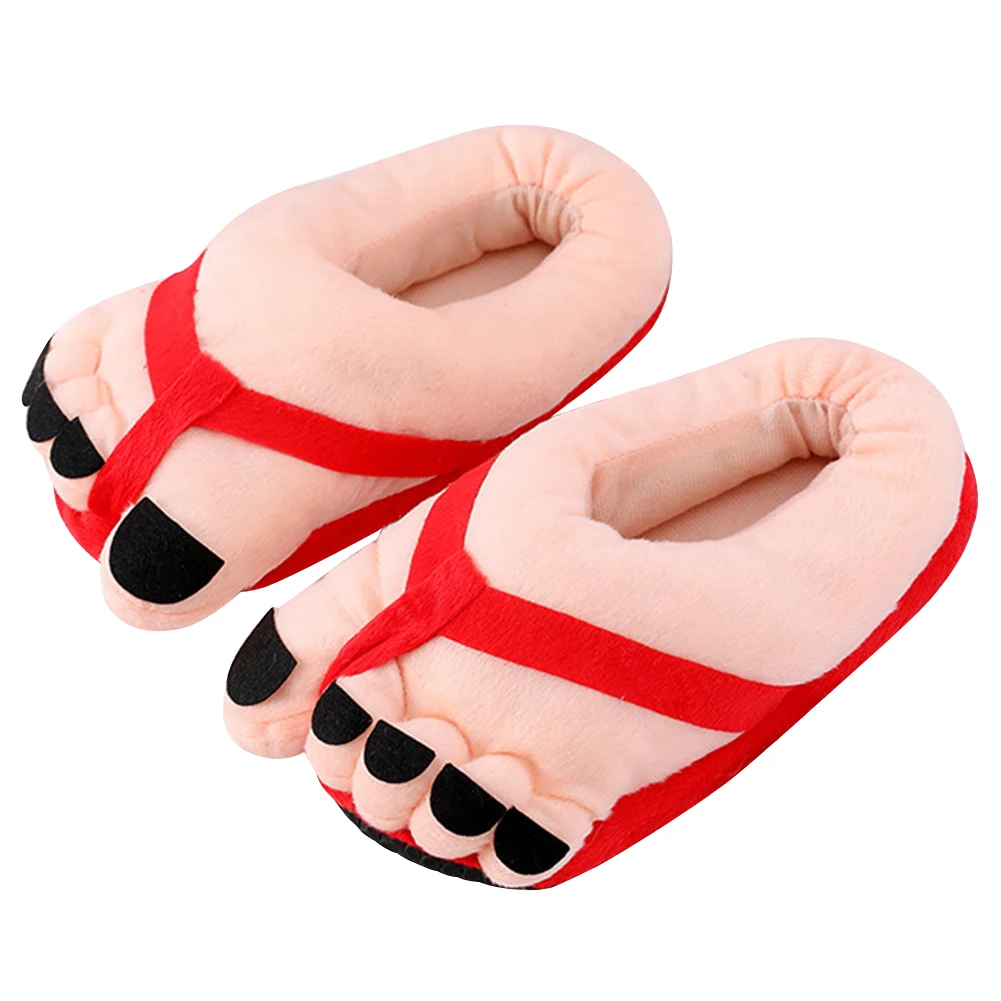 مضحك كبير تو أحذية الشتاء النعال الدافئة عدم الانزلاق لينة الجدة النعال مريحة رقيق زوجين أحذية لغرفة النوم في الأماكن المغلقة